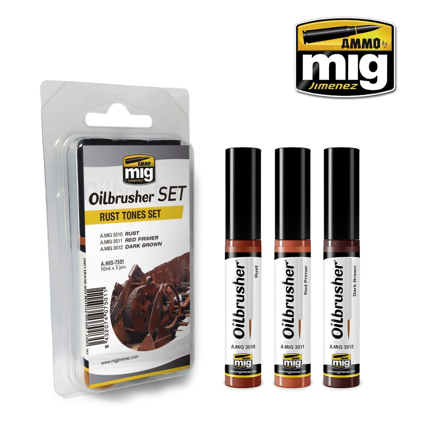 Oilbrusher set roestkleuren