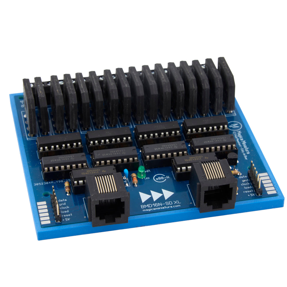 BMD16N-SD XL | s88-N decoder with current detection for large models (PCB for DIY)