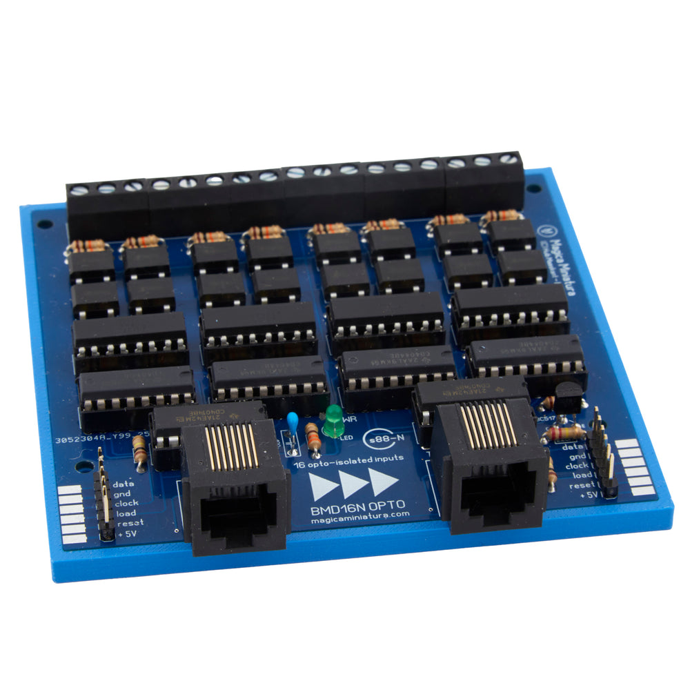 
                      
                        BMD16N OPTO | geïsoleerde s88-N decoder met massadetectie (printplaat voor zelfbouw)
                      
                    