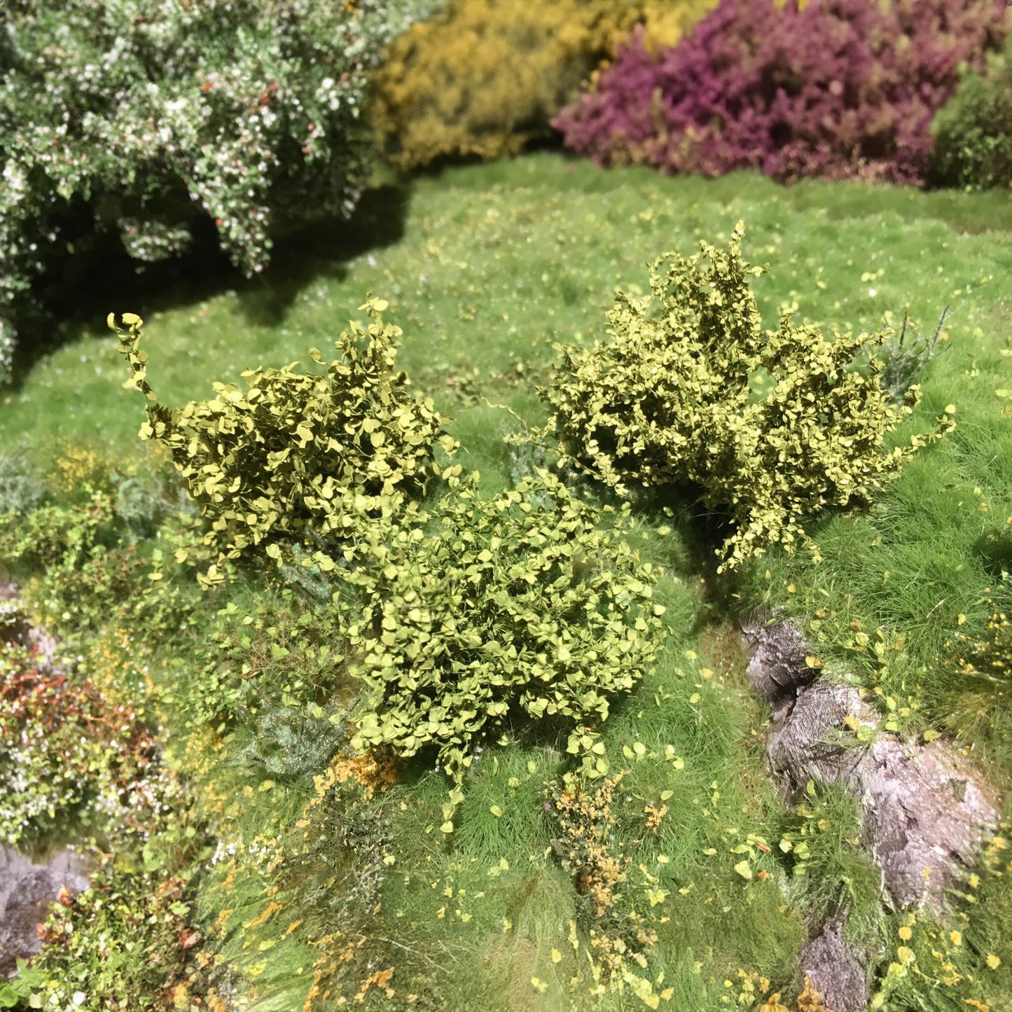 Shrubs in 3 shades of green - large set